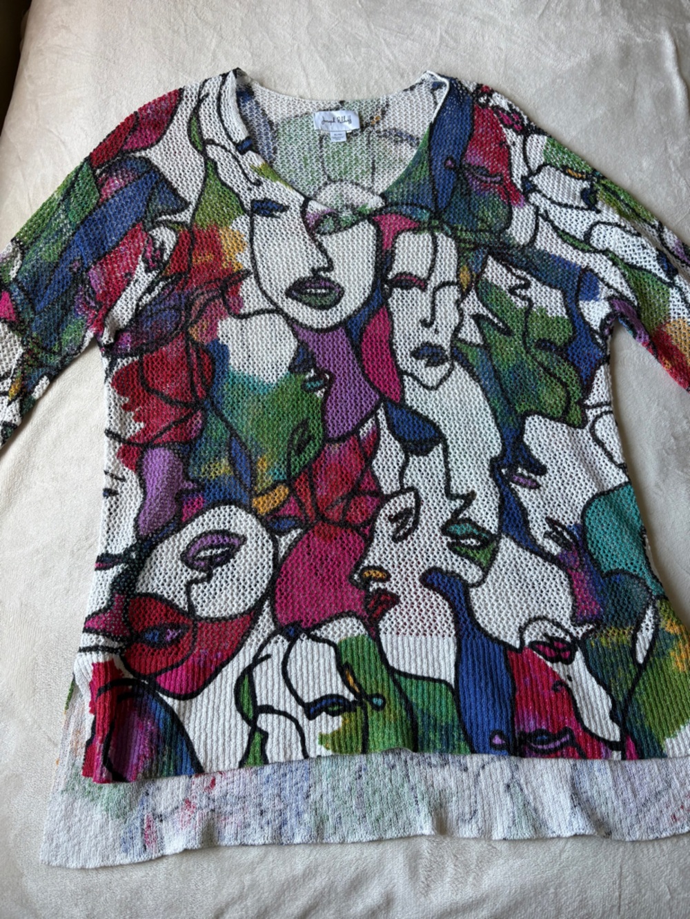Joseph Ribkoff Abstract Bright and Bold Knit XL Art Teacher Eclectic Maximalism - Picture 6 of 11